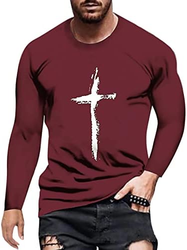 Muška majica Mišićni uzorak mišića dugih rukava Vintage majice Kršćanska grafička modna dukserica