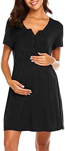Ženska materinska sestra haljina za njegu majčinstva za noćne košulje dojenje odjeće kratke rukave haljine