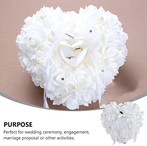 Dekor vijenca jastuk za vjenčani prsten jastuk za prsten u obliku srca čipkasti kristalno ružičasti jastuk za romantično