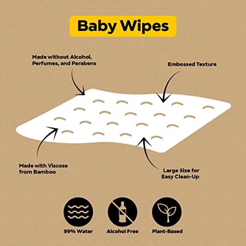 Pelene za bebe od rajona, veličine 5 + 10 pakiranja vlažnih maramica / prirodni sastojci / izrađeni od biljnih materijala