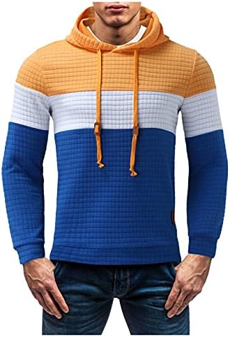 ZDFER muške kapuljače Twishisshissshirts Plaid pullover vrhovi ugodni jesenski vitki sportski odjeća s kapuljačom kapuljača