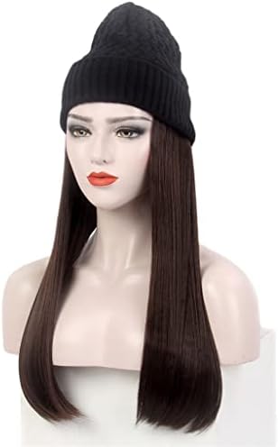 Modna europska i američka Ženska kapa za kosu jedna crna pletena kapa perika duga ravna svijetlosmeđa kapa perika jedna
