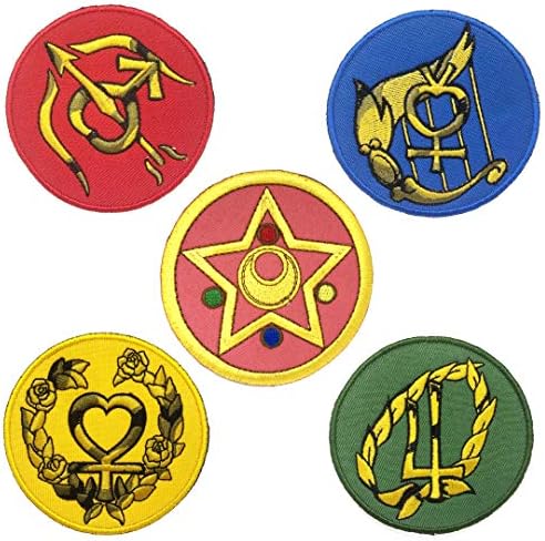 Oysterboy 5pcs Mornar Guardian Likovi Moon/Mars/Mercury/Jupiter/Venera Ikona simbola cosplay logo Iron-on Patch