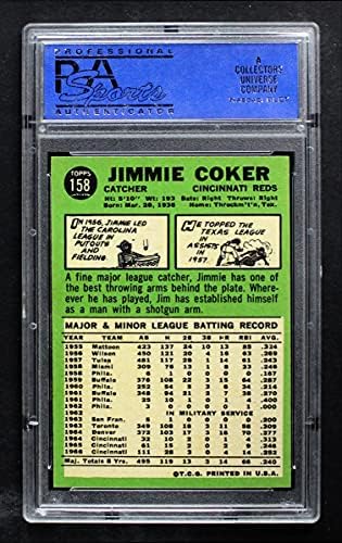 1967. Topps 158 Jim Coker Cincinnati Reds PSA PSA 8.00 Reds