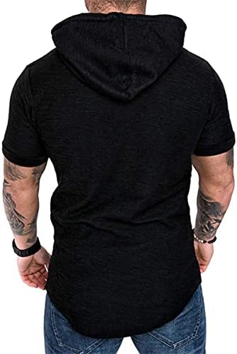 Muška sportska majica kratkih rukava lagane majice za vježbanje s kapuljačom jednobojni ugrađeni pulover dukserica