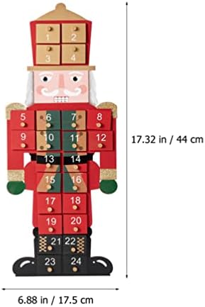 Božićni drveni Adventski kalendar Aluder Nutcracker: kalendar odbrojavanja Božića s ladicama, kalendar za višekratnu upotrebu