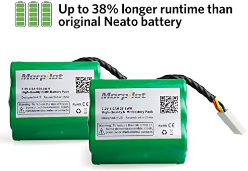 Morpilot 2Pack 4000Mah baterija s HEPA fliter za Neato XV-11 XV-12, XV-14, XV-15, XV-21, XV-25, XV Essential, XV Signature