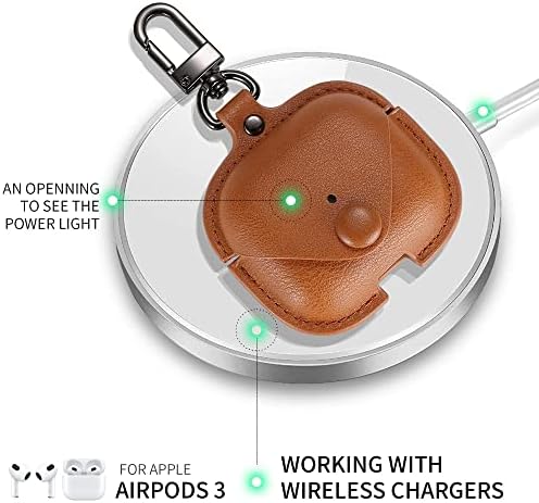 Modos logicos poklopac kućišta za zračne mahune 3, kožna futrola sa sigurnim Snap -frastener kompatibilnim s Apple AirPods