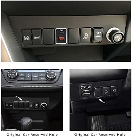 Punjač automobila PD QC3.0 Brzi naboj tip C USB port utičnica Brzo punjenje s LED svjetlom Show, za Toyota （White-1,3x0.9inch）