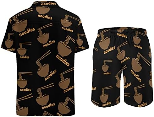 WeedKeycat japanski ramen rezanci muške odjeće za plažu 2 komada Havajski gumb Donji majica kratki rukavi i kratke hlače