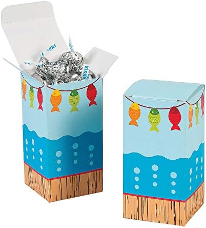Fun Express Little Fisherman Boxe Office Boxe za rođendan - zalihe za zabavu - Kontejneri i kutije - kutije za papir - 12