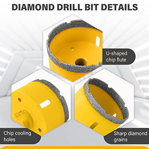Dijamantni rupa, komplet pile, 6 PCS rupa pila dijamantni komadići s 5/8-11 navoj 4/5 , 1, 1-1/4 , 2, 3 , 4, Dijamantne jezgrene