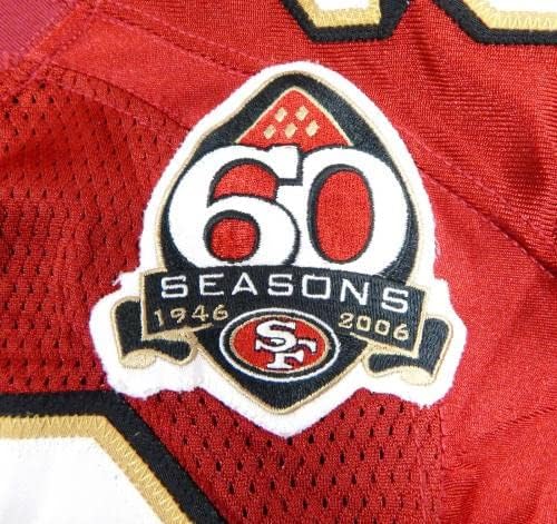 2006. San Francisco 49ers Derrick Johnson 23 Igra Upotrijebljena Red Jersey 60 S Patch 5 - Nepotpisana NFL igra korištena