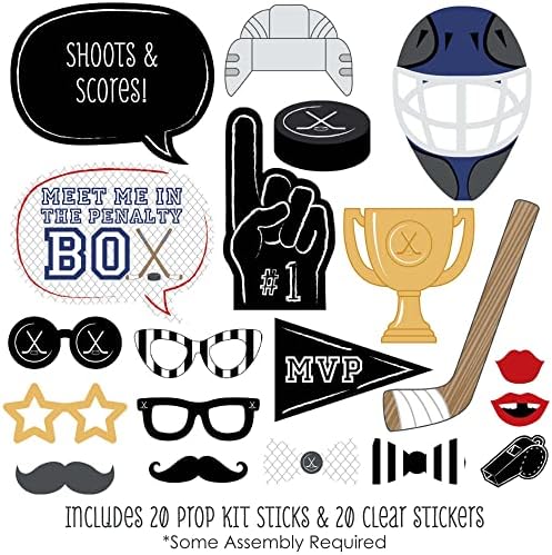 Velika točka sreće Shoots and Receres - Hockey Photo Booth Recrs Kit - 20 brojanja