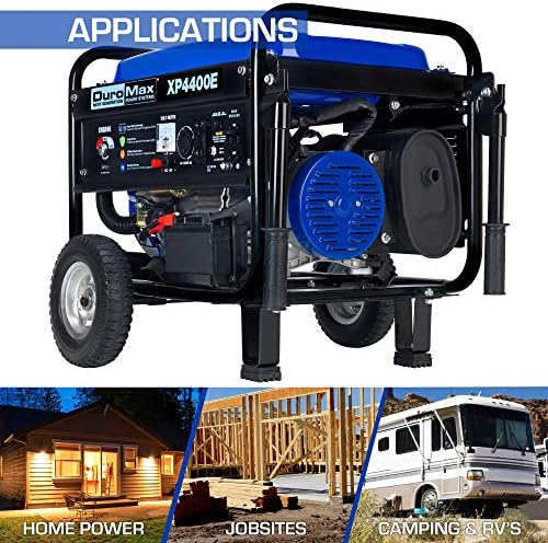 Duromax XP4400E Plinski prijenosni generator-4400 Watt Electric Start-Camping & RV Ready, 50 odobreno stanje, plavo/crno
