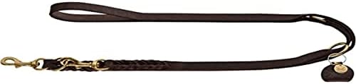 Hunter Sansibar Solid 66863 Podesivi pseći olovni pleteni koža jaka elegantna 1,5 x 200 cm tamno smeđa