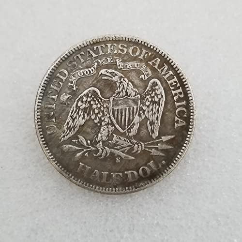 Qingfeng Antique Handraft American 1874-S verzija pola dolara mesing srebrno pozlaćeni stari srebrni dolar srebrni okrugli