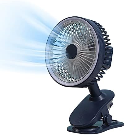 Prijenosni ventilator s kopčom, rotirajući ventilator za noćno svjetlo od 360 stupnjeva, ventilator velike snage, pogodan