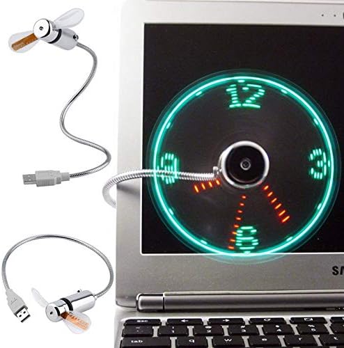 Karko USB gadget izdržljivi podesivi mini fleksibilni ventilator LED svjetlost USB ventilator Vrijeme sata radna površina