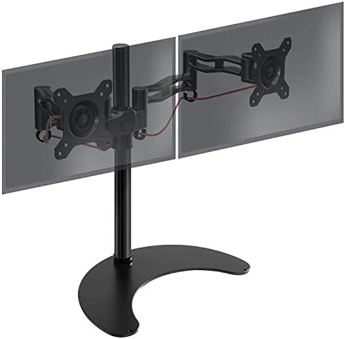 Duronic Monitor ARM Stand DM35D2 | Samostojeći dvostruki PC stol na stolu | Aluminij | Za dva 13-27 inča LED LCD računala