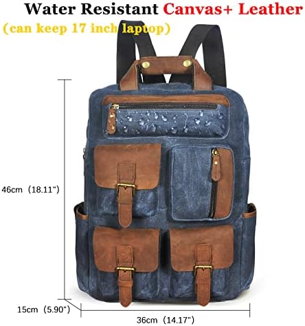 Platno otporno na vodu za vodom + koža Velika putovanja ruksak ruksaka Knapsack Laptop torba za muškarce FB1170