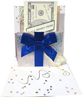 Papirna čestitka za Hanuku, Bar Mitzvah, Bat Mitzvah novčana poklon kutija u plavoj boji