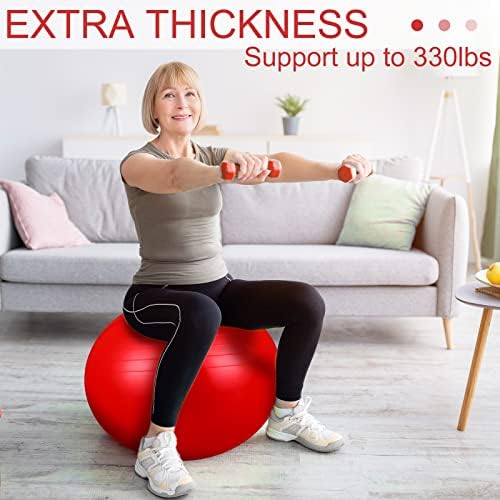 MEOOECK 4 PCS 25,6 inčni vježbanje kuglice teške joga lopta s pumpom velika stabilnost vježbanja lopte joga lopta trudnoća