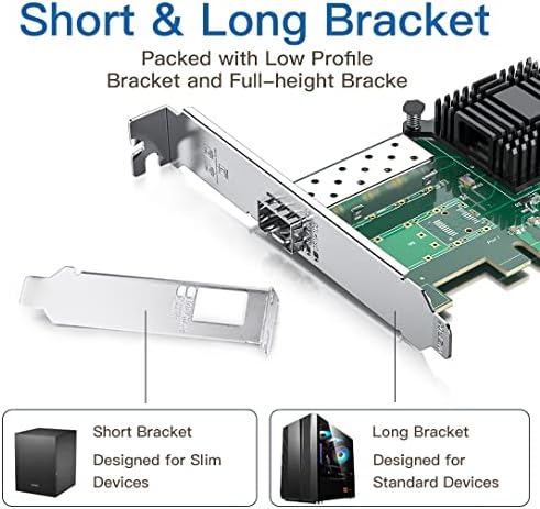 10GB SFP+ PCI-E Network Card NiC, usporedite s Intel X520-DA1, s Intel 82599EN čipom, s jednim SFP+ portom, PCI Express X8,