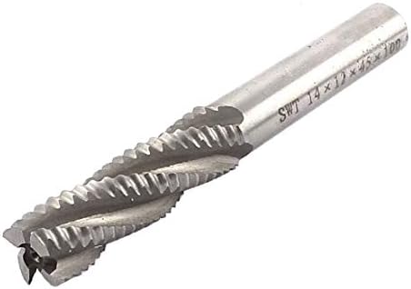 X-DREE 14 mm Promjer rezanja 12 mm ravna rupa za bušenje 4 flaute hssal rezač grubog krajnjeg mlina (14 mm diámettro de corte
