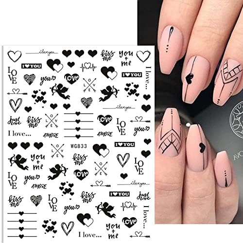 8 listova naljepnica za dizajn noktiju za Valentinovo naljepnice samoljepljive * Pribor za nokte pribor za ukrašavanje dizajna