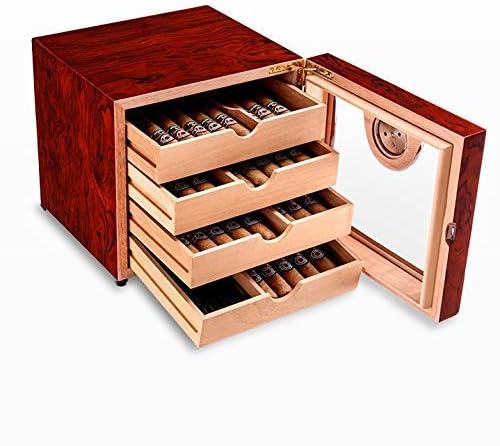Zcxiyu skladištenje stola sjajne kutije za cigare Cedar Wood Wood W/ovlaživač higrometra kutija za cigare za cigare za cigare