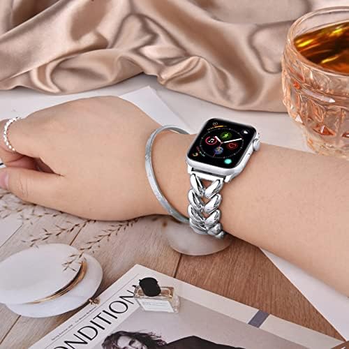 Visoom Sliver narukvica kompatibilna za seriju 8 Silver Apple Watch bendovi 41 mm/40 mm/38 mm serija 7/se SE Women Dress