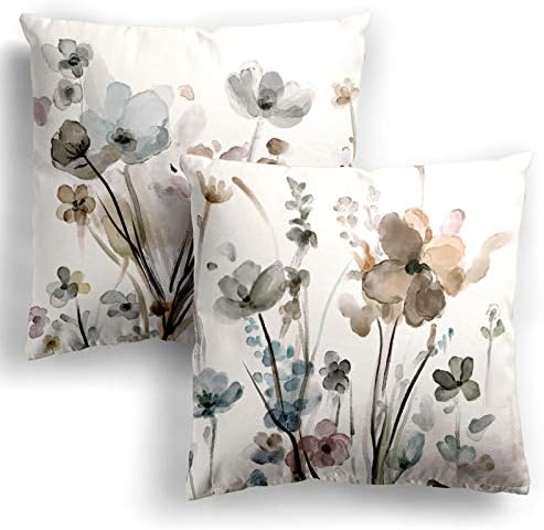 KKVEE cvijeće za bacanje jastuka na jastuku 16x16 set od 2, jastučni jastuci za jastuk, moderni ukrasni kvadratni jastuci