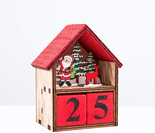 Božićni drveni Adventski kalendar 2023 kreativna crvena kuća svijetli kalendarski Blok Božićni vječni kalendar odbrojavanja