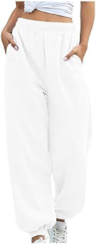 Duowei šljokica plus veličina žena teretne hlače casual hlače s visokim strukom labave hlače na otvorenom za dvostruke hlače