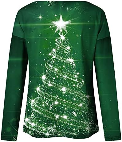 Anniya Fall Crewneck Sweatshirt brod vrat Božićni print pulover Retro Ukupne ženske tunične bluze za gamaše