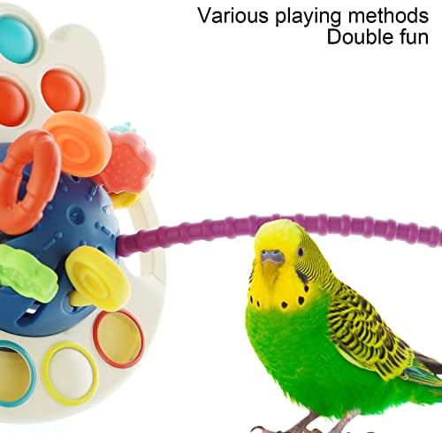 Knchy Bird Šarene igračke za žvakanje, ptičji jezik zaštitnička igračka za suzanje silikona, višenamjenska višenamjenska