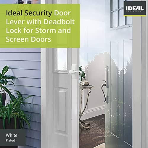 Idealna ručica sigurnosnih vrata s ključevim zaključavanjem mrtvaca za oluje i zaslona, ​​bijela