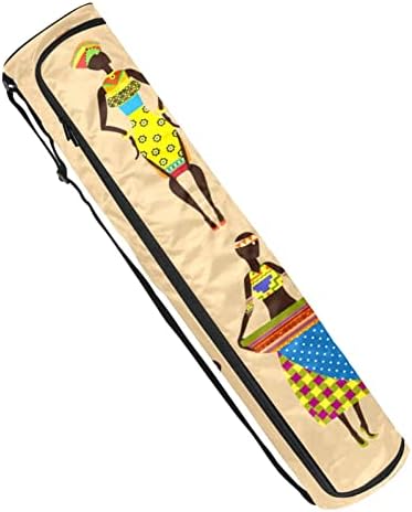 Torba za nošenje joga prostirke s uzorkom etničke Boho djevojke u afričkom stilu s naramenicom torba za joga prostirku torba