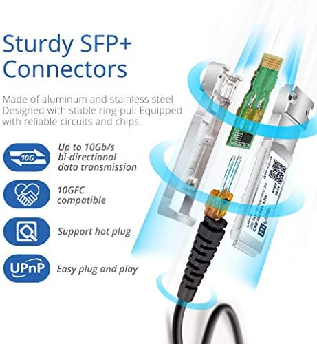 10G SFP+ DAC s 1G SFP DAC, 3M, pasivno izravno pričvršćivanje bakrenog twinax kabela za Cisco, Ubiquiti Unifi, Meraki, Mikrotik,