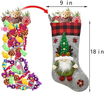 Rogena božićne čarape božićne čarape 3 pakiranje božićnih ukrasa za kućni gnome božićni ukrasi