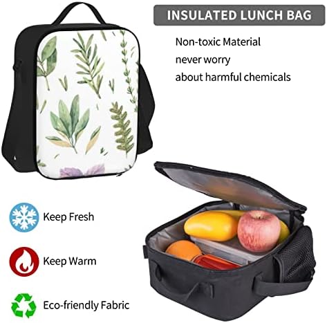 Zeleni cvijet, trava, lišće i grane kadulje, trodijelni set ruksaka, džepni ruksak, torba za ručak preko ramena, set olovaka,