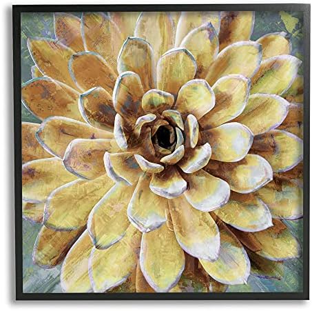 Stupell Industries žuto botaničko sočno cvjetanje slika, dizajn Lindsay Benson Black Framed Wall Art, 24 x 24