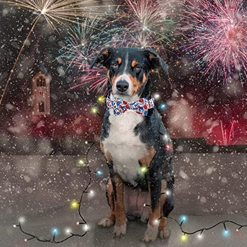 Elegantni mali rep neovisnost Dan za pse, 4. srpnja Patriotski Bowtie Dog ovratnici odmor za odmor za kućni ljubimci Podesivi