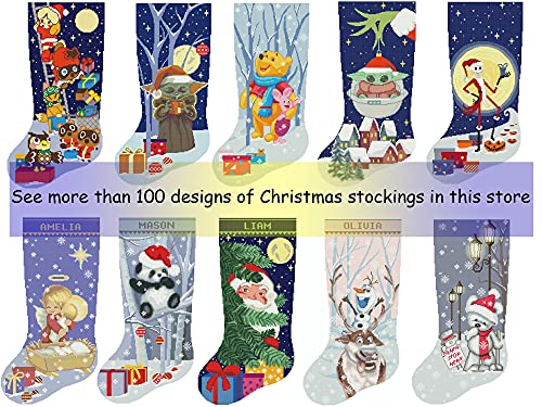 Križni ubod božićni uzorci čarapa PDF, Slatki anđeo, mali Isus, religiozni, katolički brojeni moderni ispis Easy DMC čarape