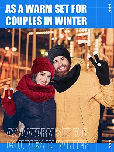 8 komada zima topli pleteni setovi pleteni šešir zaslonske rukavice zaslona pleteni šal i zimske naušice za muškarce ili