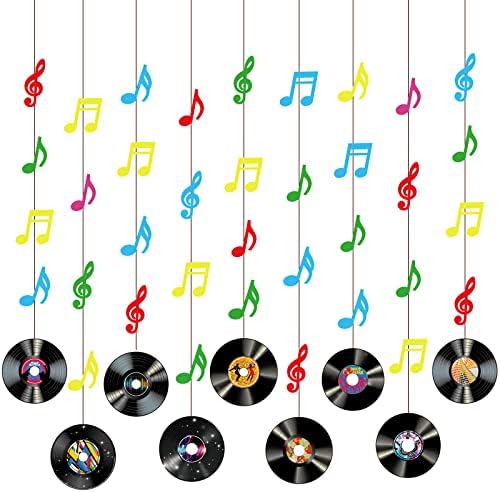 Hotop 9 komada vinil ploča viseći rock and roll party s glazbom tematske stranke s glazbom i zapisima strop Strop s glazbenom