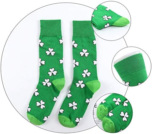 Aboofan 2 pari čarape St Patricks Day Green Shamrock Clover pamučne čarape irski preljev za dodatak