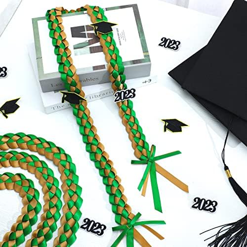 10 PCS 2023 Diplomiranje vrpce Lei Pletena ogrlica ručno izrađena 2023 -godišnji šarm diplomski poklon za zabavu na srednjoškolskim