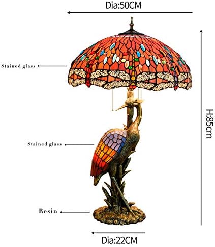 Ručno rađena staklena stolna svjetiljka 20 tiffany stil ženska ptičja lampica crvena staklena lampica za dnevnu sobu za studij